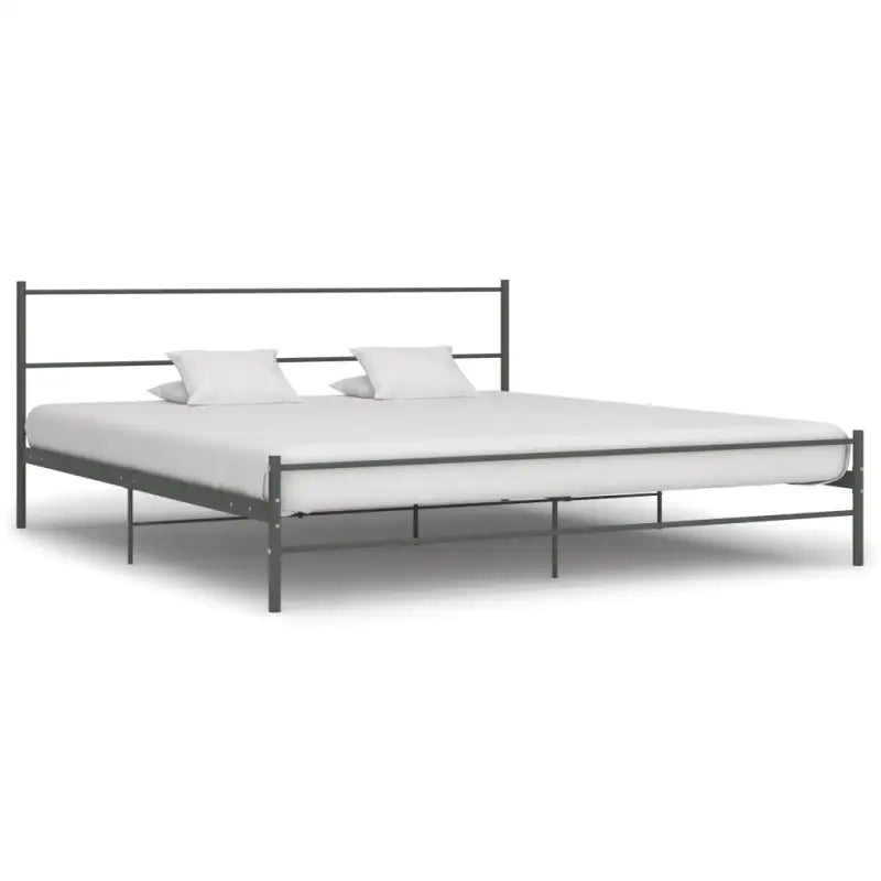 Metaal Tweepersoonsbed met Tijdloos en Stevig Ontwerp - Grijs / 180 x 200 cm - Bedden & bedframes