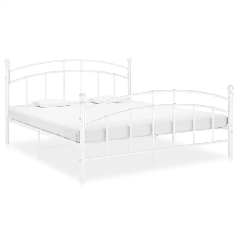 Metalen bedframe met gepoedercoat metaal voor een stevige slaapplek - Wit / 200 x 200 cm - Bedden & bedframes
