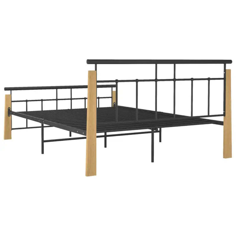Metalen bedframe met massief eikenhout voor heerlijke nachtrust - Bedden & bedframes