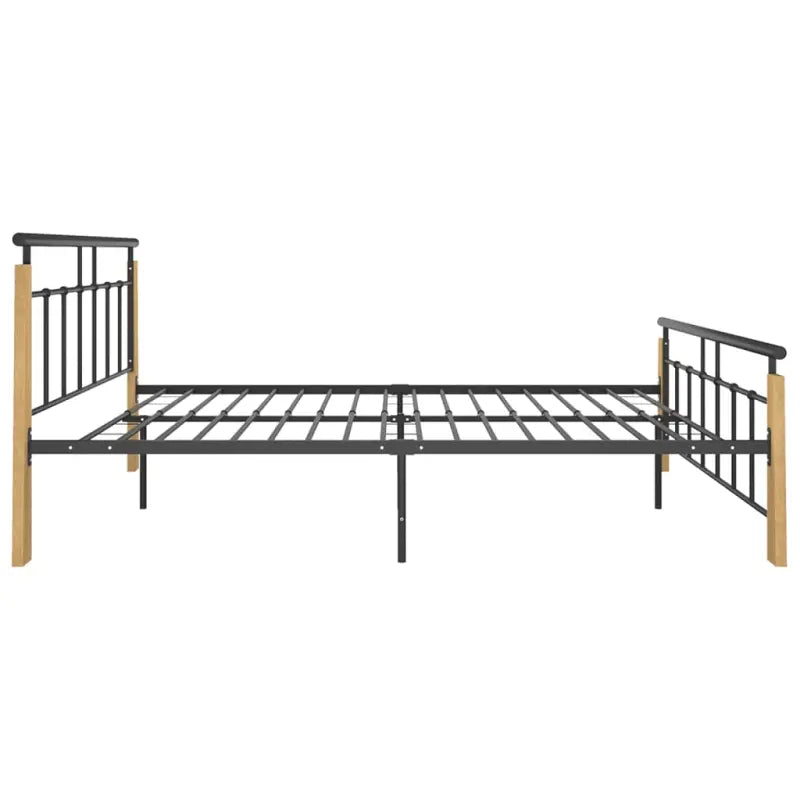 Metalen bedframe met massief eikenhout voor heerlijke nachtrust - Bedden & bedframes