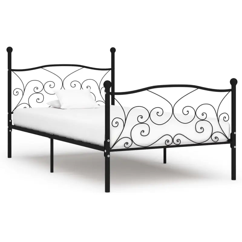 Metalen Bedframe met Massieve Constructie en Comfortabele Lattenbodem - Zwart / 100 x 200 cm - Bedden & bedframes