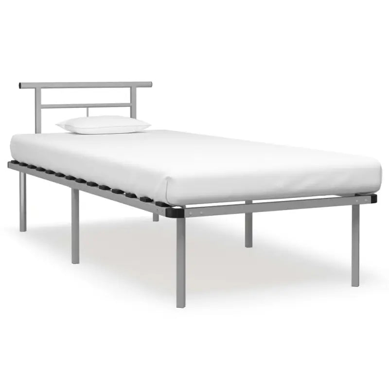 Metalen bedframe met stevige ondersteuning voor een klassieke slaapkamer sfeer - Grijs / 90 x 200 cm - Bedden &