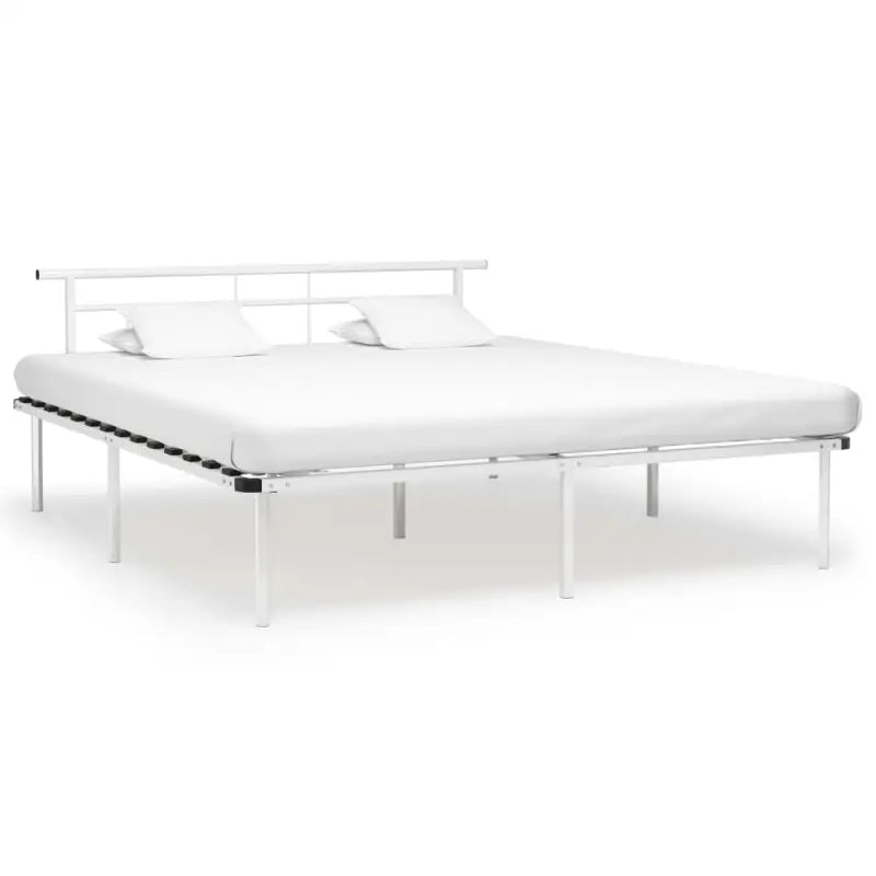 Metalen bedframe met stevige ondersteuning voor een klassieke slaapkamer sfeer - Wit / 180 x 200 cm - Bedden & bedframes