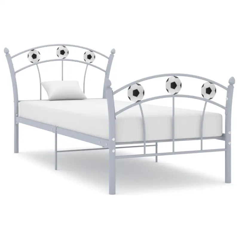 Metalen bedframe met voetbaldesign voor een heerlijke nachtrust - Grijs - Bedden & bedframes