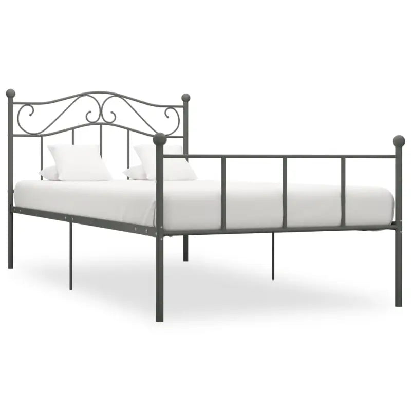 Metalen bedframe voor een klassieke en elegante slaapkamer sfeer - Grijs / 100 x 200 cm - Bedden & bedframes