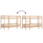 Metalen stapelbed met massief grenenhout voor compacte slaapkamers - Bedden & bedframes