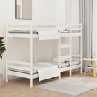 Metalen stapelbed van massief grenenhout met levering bevat - Wit / 90 x 200 cm - Bedden & bedframes