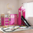 Metalen stapelbed van massief grenenhout voor compacte slaapkamers - Roze / 90 x 190 cm - Bedden & bedframes