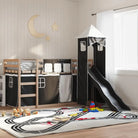 Metalen stapelbed van massief grenenhout voor compacte slaapkamers - Zwart / 80 x 200 cm - Bedden & bedframes