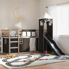 Metalen stapelbed van massief grenenhout voor compacte slaapkamers - Zwart / 90 x 190 cm - Bedden & bedframes