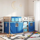 Metalen stapelbed van massief grenenhout voor een compacte kamer - Blauw / 90 x 190 cm - Bedden & bedframes
