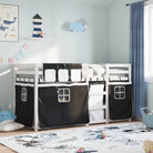 Metalen stapelbed van massief grenenhout voor een compacte kamer - Wit en zwart / 80 x 200 cm - Bedden & bedframes