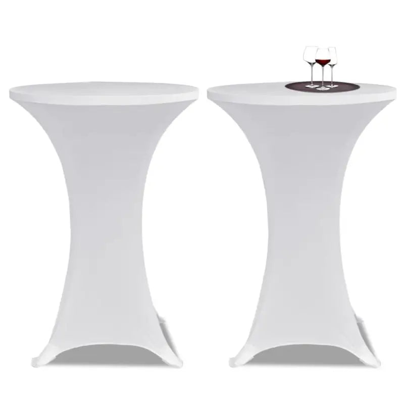 Meubelhoezen voor ronde statafels van stretch stof levering bestaat - Wit / 60 cm / 2 - Meubelhoezen