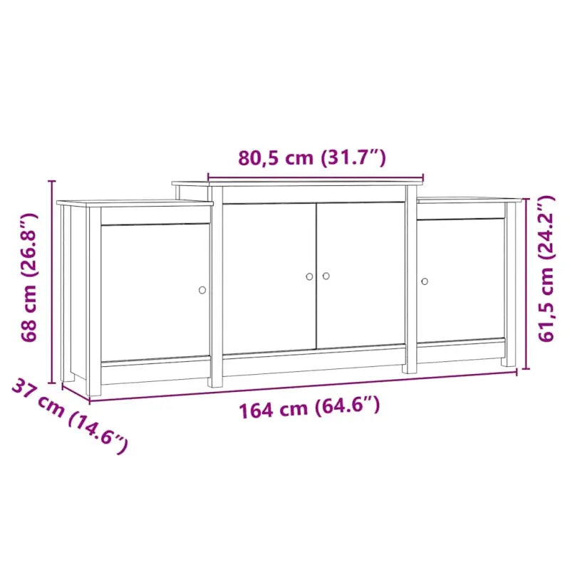 Minimalistisch dressoir in massief grenenhout voor je interieur - Dressoirs & buffetkasten