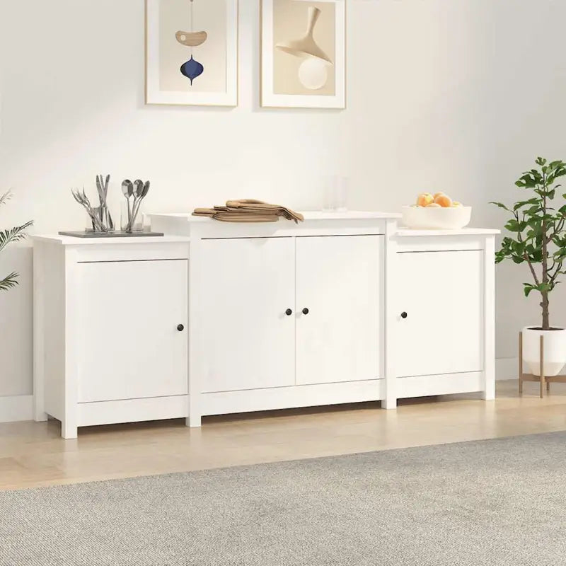 Minimalistisch dressoir in massief grenenhout voor je interieur - Wit / 1 - Dressoirs & buffetkasten