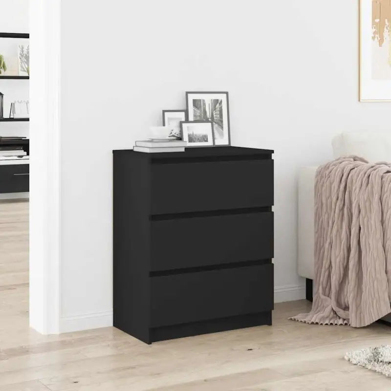 Minimalistisch dressoir van bewerkt hout met opbergruimte - Zwart / 1 - Dressoirs & buffetkasten