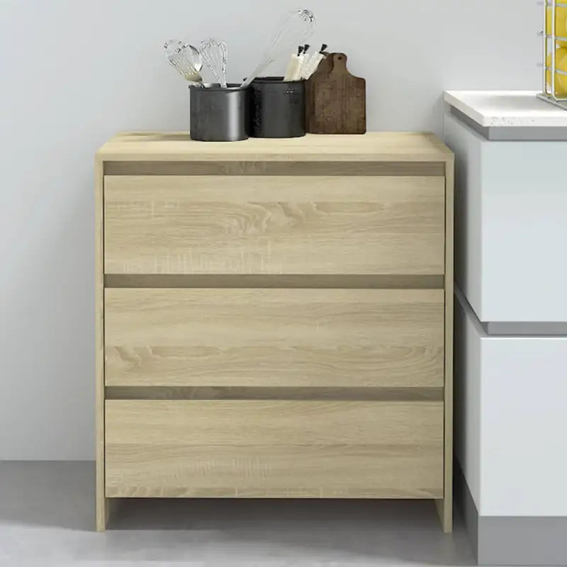 Minimalistisch dressoir van bewerkt hout met praktische opbergruimte - Sonoma eiken / 1 - Dressoirs & buffetkasten