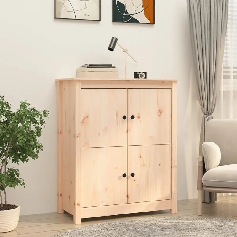 Minimalistisch dressoir van massief grenenhout voor een natuurlijk interieur - Naturel / 1 - Dressoirs & buffetkasten