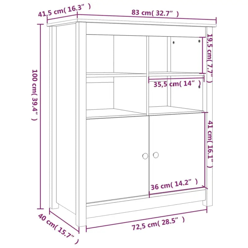 Minimalistisch dressoir van massief grenenhout voor natuurlijk interieur - Dressoirs & buffetkasten