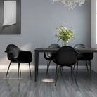 Minimalistische eetkamerstoelen van polypropyleen voor een eigentijdse uitstraling - Zwart / 4 - Eetkamerstoelen