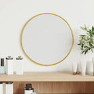 Minimalistische wandspiegel met duidelijke weerspiegeling en duurzaam PVC frame - Goud / Ø 30 cm / 1 - Spiegels