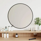 Minimalistische wandspiegel met duidelijke weerspiegeling en duurzaam PVC frame - Zwart / Ø 50 cm / 1 - Spiegels