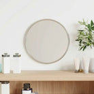 Minimalistische wandspiegel met duidelijke weerspiegeling en duurzaam PVC frame - Zilver / Ø 20 cm / 1 - Spiegels