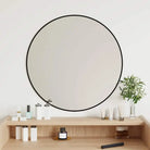 Minimalistische wandspiegel met duidelijke weerspiegeling en duurzaam PVC frame - Zwart / Ø 60 cm / 1 - Spiegels