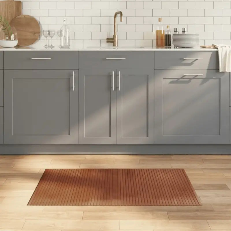 Modern bamboe vloerkleed in neutrale kleuren voor een natuurlijke uitstraling - Bruin / 60 x 100 cm - Vloerkleden