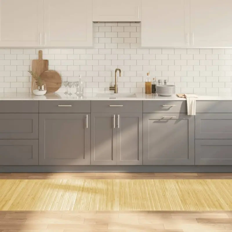 Modern bamboe vloerkleed in neutrale kleuren voor een natuurlijke uitstraling - lichtnaturel / 80 x 300 cm - Vloerkleden