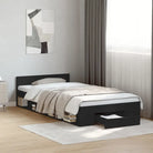 Modern bedframe met lades van bewerkt hout voor een stijlvolle slaapkamer - Zwart / 75 x 190 cm - Bedden & bedframes