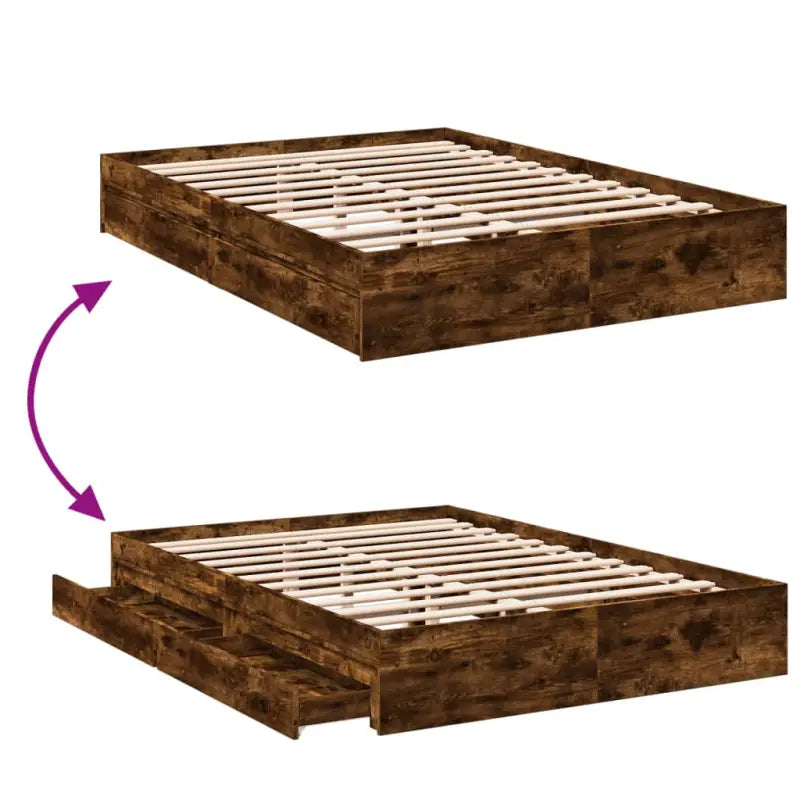 Modern bedframe met lades van bewerkt hout voor een stijlvolle slaapkamer - Bedden & bedframes