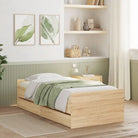 Modern bedframe met lades van bewerkt hout voor je slaapkamer - Sonoma eiken / 75 x 190 cm - Bedden & bedframes