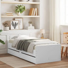 Modern bedframe met lades van bewerkt hout voor jouw slaapkamer - Wit / 75 x 190 cm - Bedden & bedframes