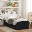 Modern bedframe met lades van bewerkt hout voor jouw slaapkamer - Zwart / 75 x 190 cm - Bedden & bedframes