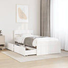 Modern bedframe met lades van massief grenenhout en multiplex lattenbodem - Wit / 75 x 190 cm - Bedden & bedframes
