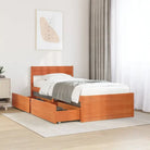 Modern bedframe met lades van massief grenenhout en multiplex lattenbodem - Wasbruin / 90 x 190 cm - Bedden & bedframes