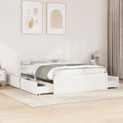 Modern bedframe met lades van massief grenenhout en multiplex lattenbodem - Wit / 120 x 200 cm - Bedden & bedframes