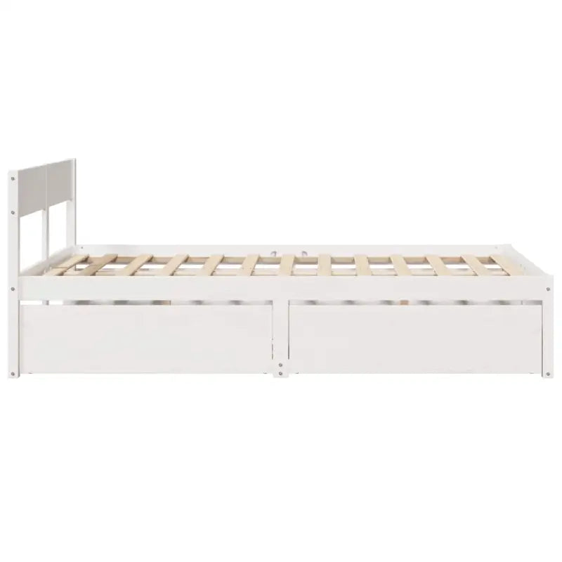 Modern bedframe met lades van massief grenenhout en multiplex lattenbodem - Bedden & bedframes