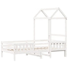 Modern bedframe met massief grenenhout en multiplex lattenbodem in wit materiaal - Bedden & bedframes