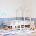 Modern bedframe met massief grenenhout en multiplex lattenbodem in wit materiaal - Bedden & bedframes