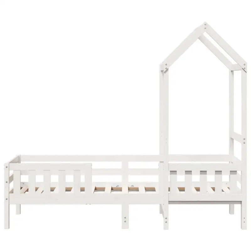 Modern bedframe met massief grenenhout en multiplex lattenbodem in wit materiaal - Bedden & bedframes