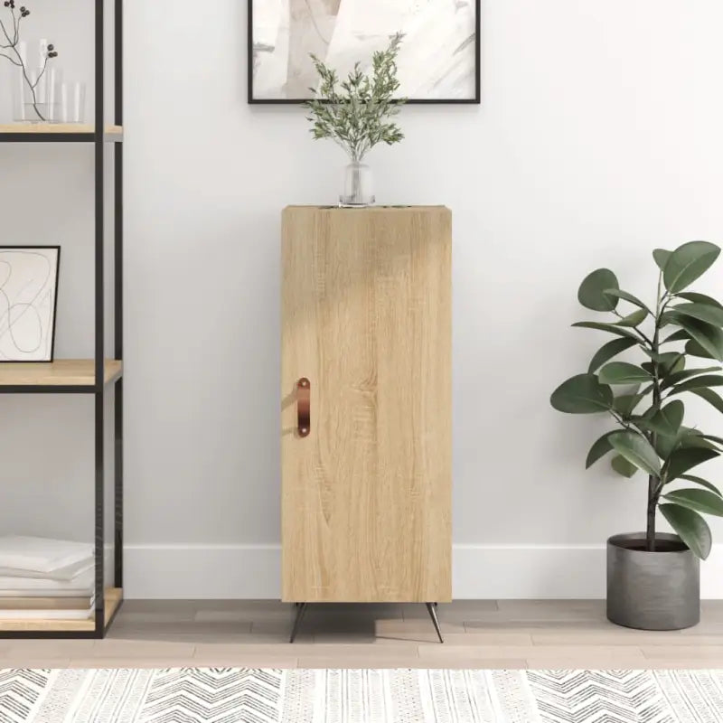 Modern dressoir in sonoma eiken met metalen poten en bewerkt hout - Sonoma eiken / 1 - Dressoirs & buffetkasten