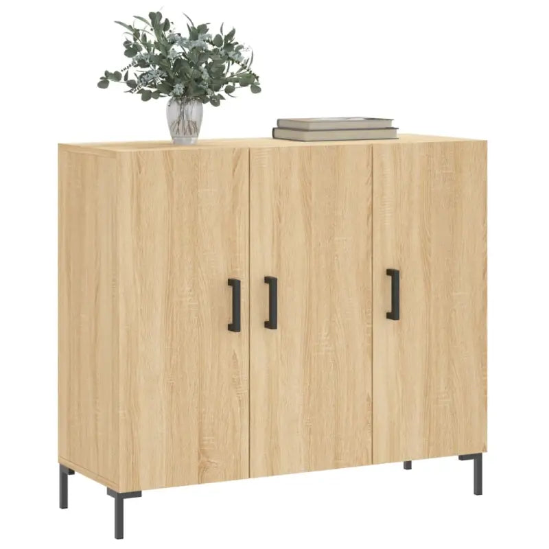 Modern dressoir met bewerkt hout en metalen poten voor een tijdloze uitstraling - Dressoirs & buffetkasten