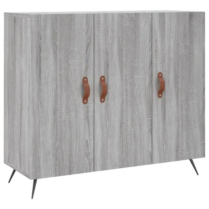 Modern dressoir met metalen poten en bewerkt hout in grijs sonoma - Dressoirs & buffetkasten