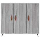 Modern dressoir met metalen poten en bewerkt hout in grijs sonoma - Dressoirs & buffetkasten