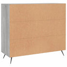 Modern dressoir met metalen poten en bewerkt hout in grijs sonoma - Dressoirs & buffetkasten