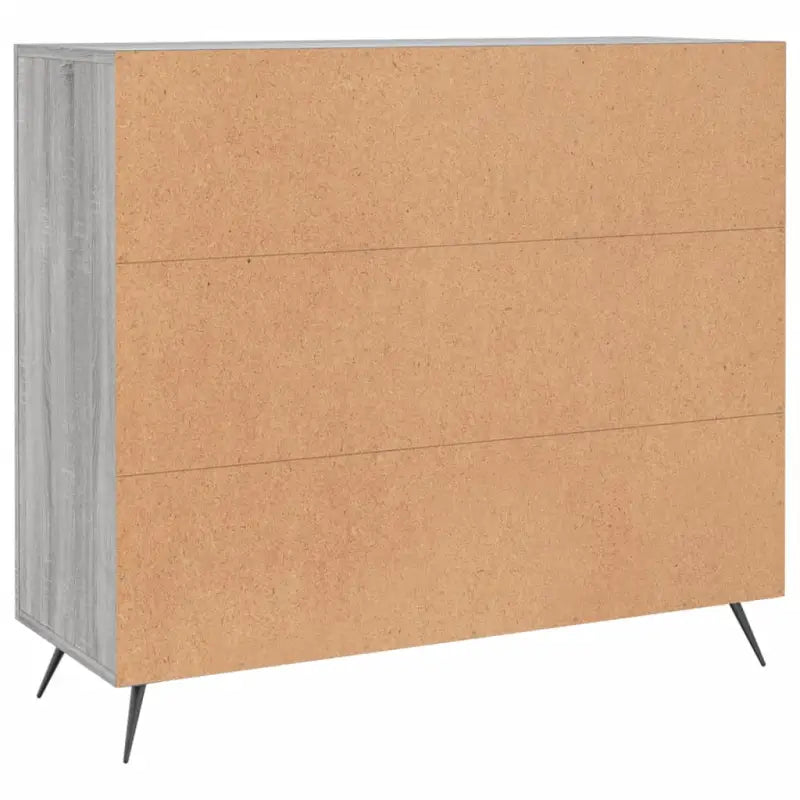 Modern dressoir met metalen poten en bewerkt hout in grijs sonoma - Dressoirs & buffetkasten