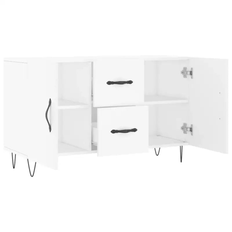 Modern dressoir met metalen poten en bewerkt hout voor een tijdloze uitstraling - Dressoirs & buffetkasten