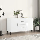 Modern dressoir met metalen poten en bewerkt hout voor een tijdloze uitstraling - Wit / 1 - Dressoirs & buffetkasten